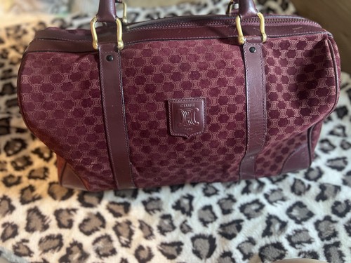 Celine burgundy logo leather - celine,