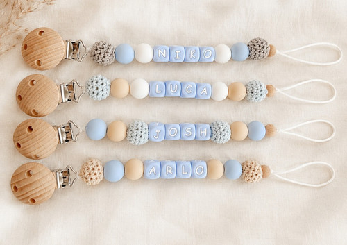 Personalised blue dummy - blue, clip