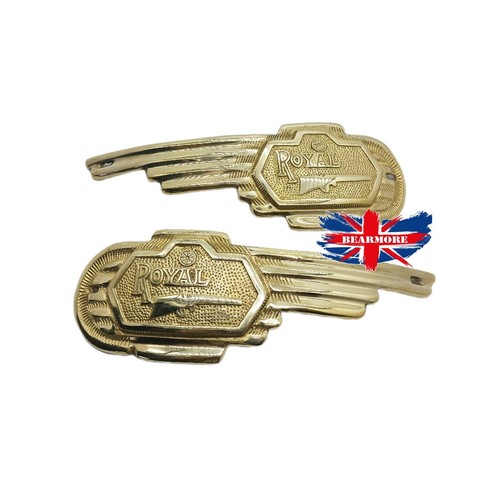 Vintage brass tank badges pair - brass,