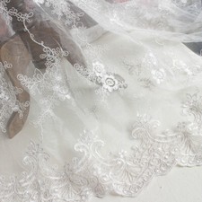Floral Lace Fabric Scalloped