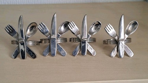 Silver tone metal napkin - 4,