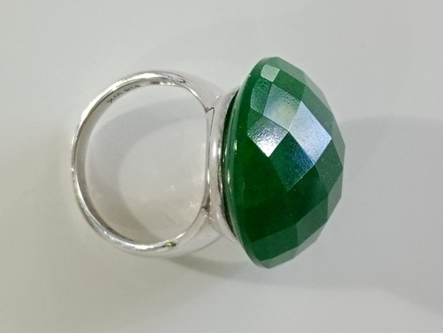 Green agate ring size - q,
