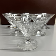 6 Vintage short stemmed cocktail Martini spirit glasses art deco style