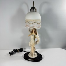 Juliana Collection Lady Table Lamp Art Deco Style Resin With Beaded Globe Shade