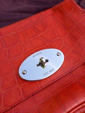 Mulberry Coral Congo Croc Large Bayswater Shoulder Clutch with original dustbag