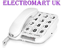 BIG BUTTON TELEPHONE PHONE 10 MEMORY HANDS FREE LNR DESK OR WALL MOUNT WHITE