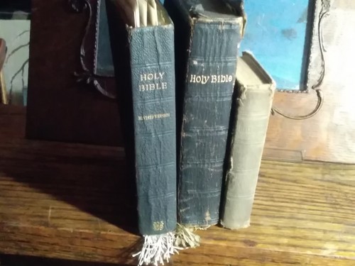 Antique leather bound bible - leather,
