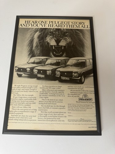 Framed original 1976 peugeot - original,