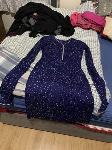 Navy blue silver sequins - navy,