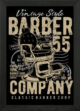 Barber chair vintage Framed