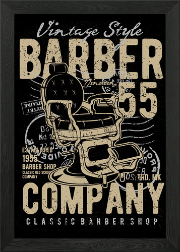 Barber chair vintage framed - vintage,