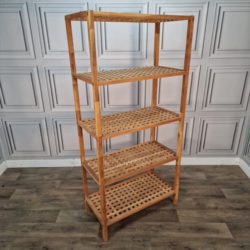 Vintage wooden shelving unit - vintage,