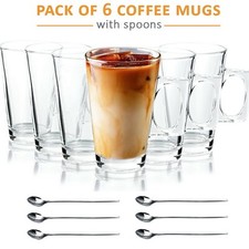 6 X Latte Coffee Glasses