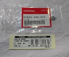 Genuine Honda C90 12 Tyre Pressure Label  (87506-GN8-620) NEW