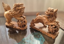 Vintage Wooden Dogs/Lions Of Foo, Spiritual Guardians Of Wealth & Your Home.
