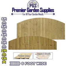 Dome Top Fence Panel Treated Feather Edge/Tongue & Groove 6ft x Height: 1ft/2ft