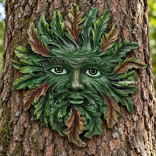 Green man tree spirit wall - green,