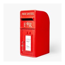 Post Box Red ER with Lock Wall Mounted Royal Mail Design Mailbox Large Cast Iron