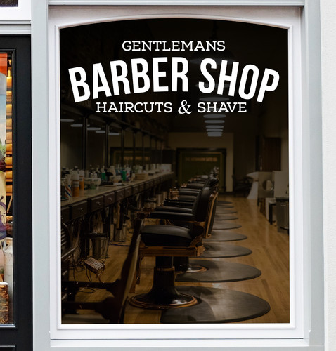 Barber shop window sticker - barber,