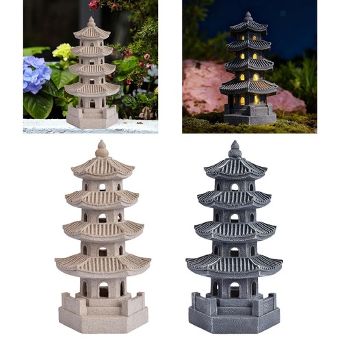 Pagoda sculpture resin solar - pagoda,