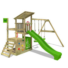 Wooden climbing frame FATMOOSE FruityForest - Swing set with slide and sandpit