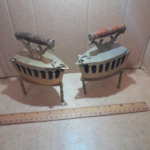 Pair small brass coal - brass, &