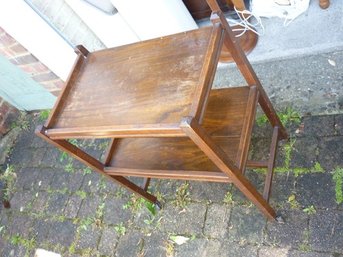 Vintage wooden two tier tea - wooden,