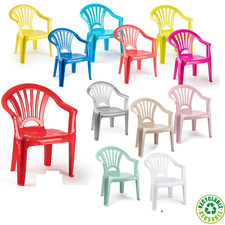 PLASTIC ARM CHAIRS FOR CHILDRENS KIDS TEA PARTY GARDEN NURSERY SCHOOL CLUB
