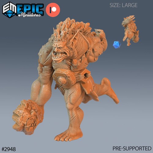 Stone troll print d - print, d&d