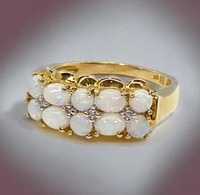 #001 - Opal Diamond Ring 9ct