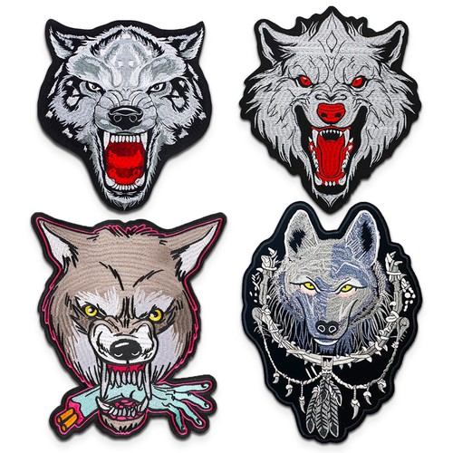 Fierce wolf embroidered - wolf,