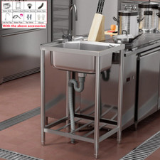 Catering Sink Commercial Kitchen Stainless Steel Sink Single Bowl Drainer Unit