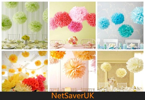 Tissue paper pom poms pompoms - paper,
