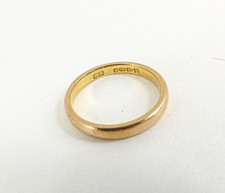 22ct Gold Wedding Ring Vintage Chester Hallmarked 1933 2mm Size J with Gift Box