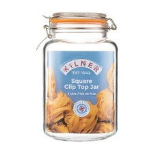 Large 3 Litre Kilner Square Clip-Top Preserve Jar. Multi-Buy Discounts.