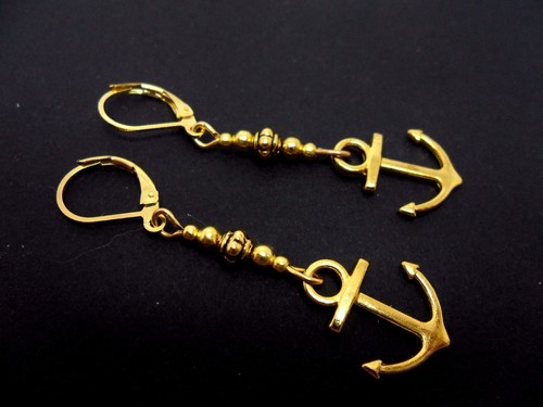 Pair gold colour dangly - a,