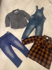 Zara H&M Next Baby Boy Bundle Dungarees Shirts Jeans Set Age 12-18 Months
