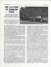 SUNBEAM TIGER MAGAZINE ARTICLE