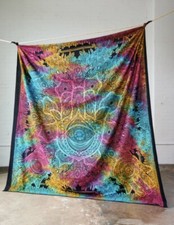 Indian Tapestry Wall Hanging Mandala Throw Fatima Hamsa Hand Multicoloured Boho