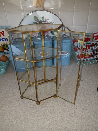 Vintage brass glass - brass,
