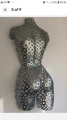 Metal wall art female torso - female,