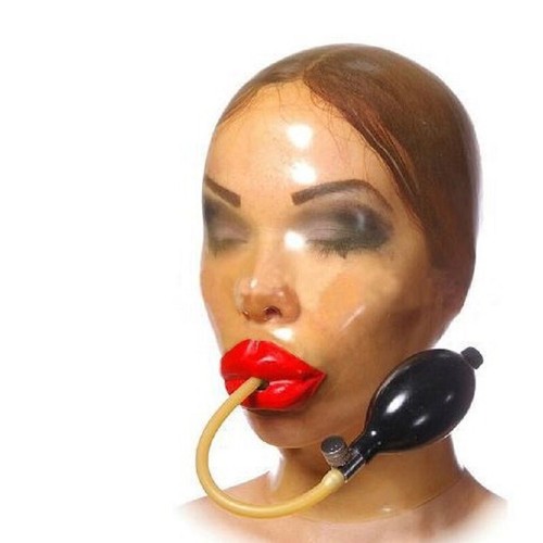 Latex rubber transparent hood - transparent,