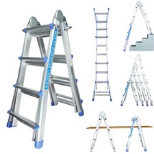 Professional 4/7/14 Aluminium Telescopic Ladder Multi Purpose Folding Trestle Ladder