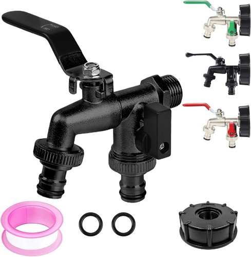 Double outlet garden tap 2 - double, 1/2