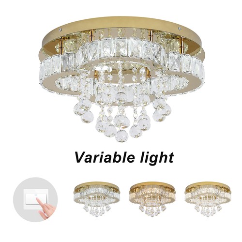 Crystal led ceiling - crystal, gold