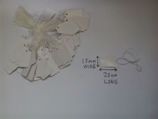 Very Small White Card Tie Tags Labels Retail Luggage Price Tags With String