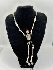 Vintage 90s Necklace Skeleton Butler an Wilson Crystal boho Goth Halloween Retro