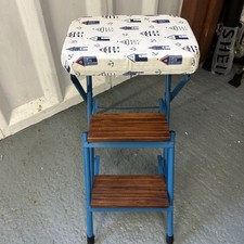 Vintage Retro Old School Fold Up Kitchen Step Ladder Stepstool - Made In England