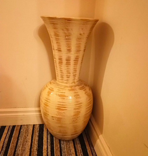 Large spun bamboo floor - large, vase