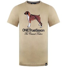One True Saxon Dawg Short Sleeve Crew Neck Mens Sand T-Shirt SX2A123220SANSTK